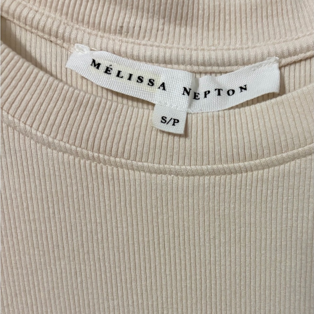MELISSA NEPTON Cream Ribbed Top - Picture 5 of 5